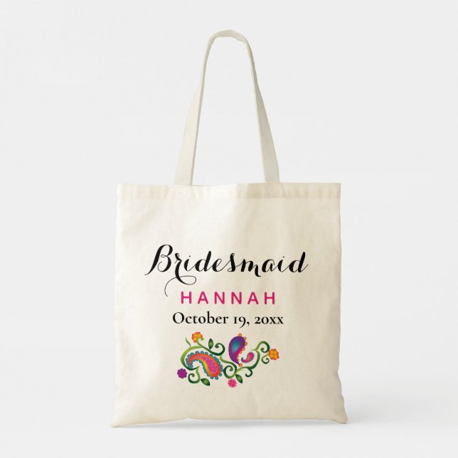 Tote Bag Mariage de script de typographie moderne de Brides (Dos)