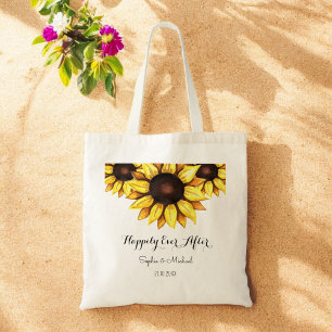 Tote Bag Mariage De Tournesol Heureux Jamais Après Floral