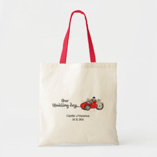 Tote Bag Mariage en moto et side-car