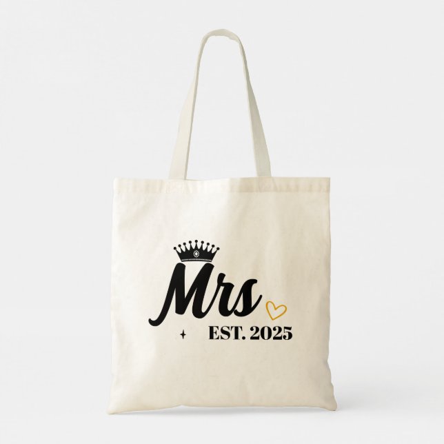 Tote Bag Mariage Fête des mariées Mariée Année personnalisé (Dos)