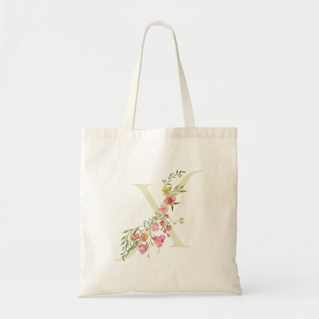 Tote Bag mariage fleurs printemps X monogramme Shower de ma (Devant)