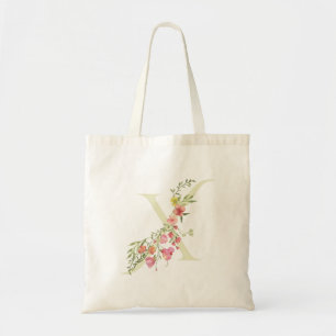 Tote Bag mariage floral printemps X monogramme enterrement 