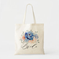 Mariage floral rose bleu marine 