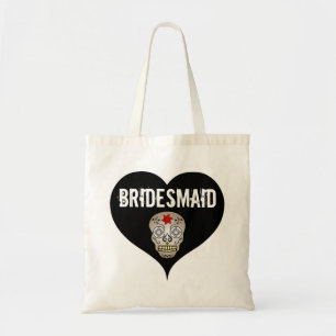 Tote Bag Mariage gothique noir et blanc avec femme de chamb