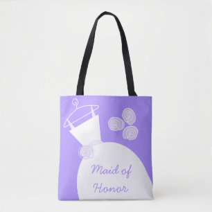 Tote Bag Mariage Gown Purple Maid of Honor partout