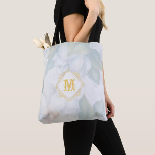 Tote Bag Mariage Monogrammé Floral Brossé Faveur