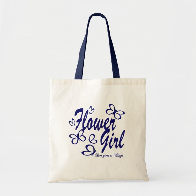 Tote Bag Mariage papillon / Fleur fille (Devant)