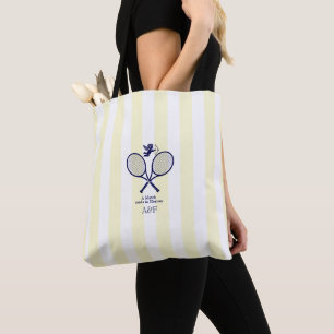 Tote Bag Mariage Préparatoire Tennis Navy & Crème