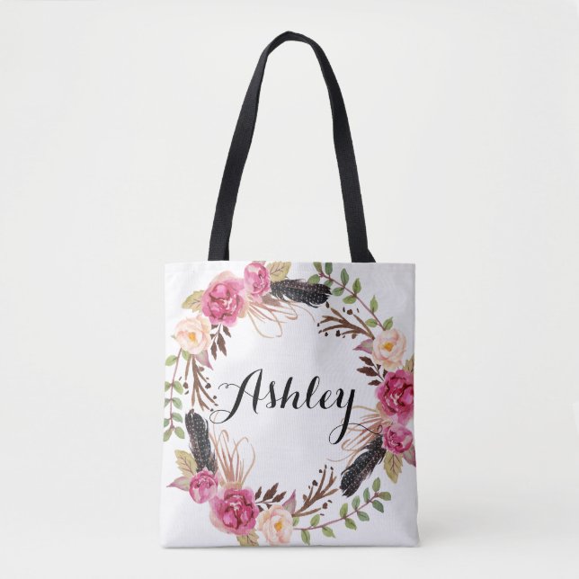 Tote Bag Mariage rustique Bridesmaid Cadeau Boho Soirée de  (Devant)