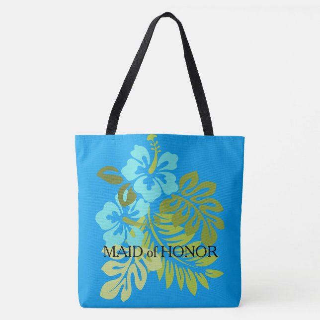 Tote Bag Mariage Tropical Beach Maid d'honneur nom personna (Devant)