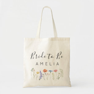 Tote Bag Mariée à être Fleur sauvage Nom de la servante