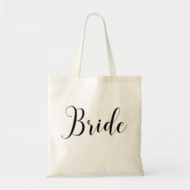 Tote Bag Mariée. Élégant minimaliste simple écriture mariag (Devant)