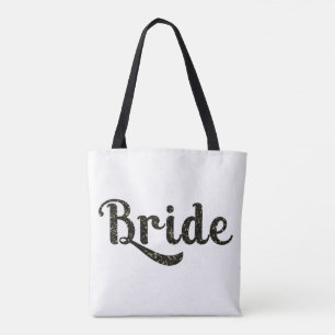 Tote Bag Mariée Or Noir Graphisme Rétro Mode