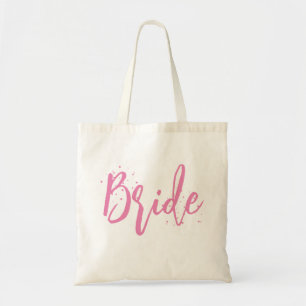 Tote Bag Mariée Rose Mignon Amusant Écriture Simple 