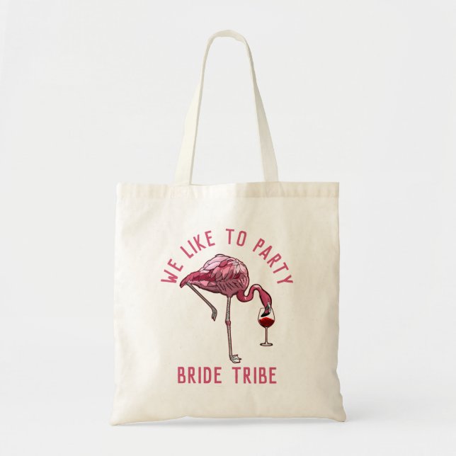 Tote Bag Mariée Tribe Flamant rose Aimer faire la fête Bach (Devant)