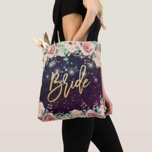 Tote Bag Mariées mariages Bourgogne Chic Floral Purple Éper