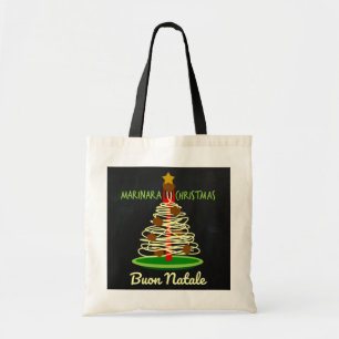 Tote Bag Marinara Christmas Buon Natale Spaghetti Tree