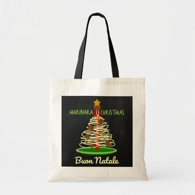 Tote Bag Marinara Christmas Buon Natale Spaghetti Tree (Devant)