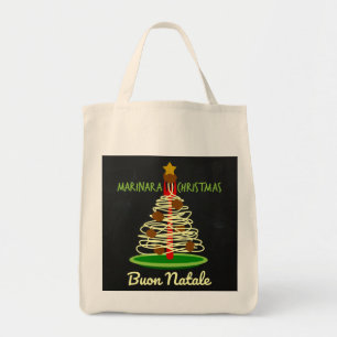 Tote Bag Marinara Christmas Buon Natale Spaghetti Tree