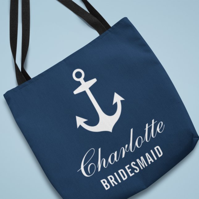 Tote Bag Marine Ancre nautique Custom Wedding (Créateur téléchargé)