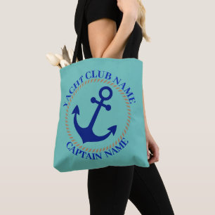 Tote Bag Marine bleue Ancre nautique club nautique