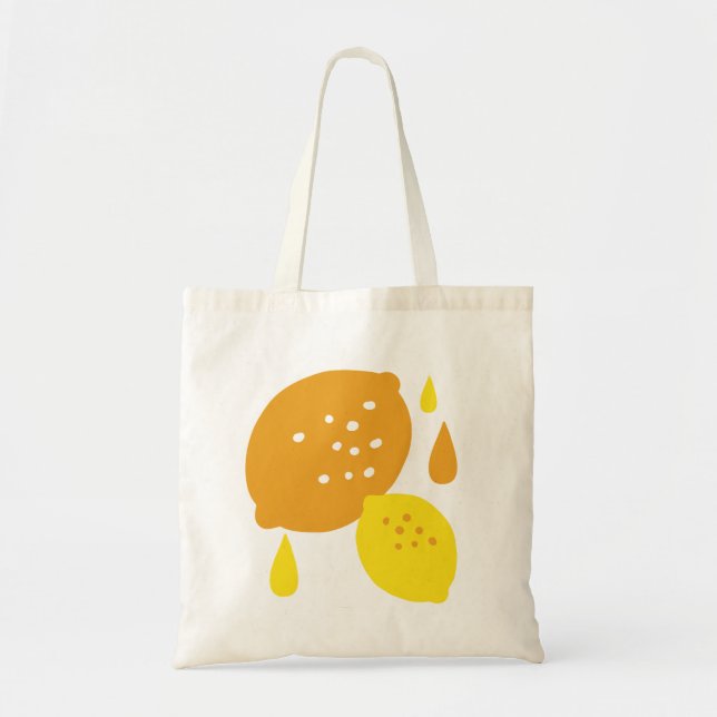 Tote Bag Marine Blue Lemon Art - Refresh Citrus Design (Devant)