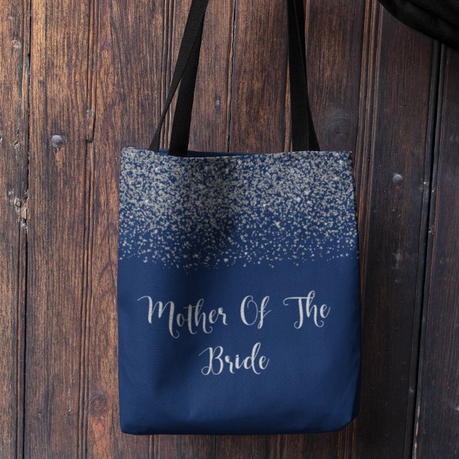 Tote Bag Marine Blue Silver Parties scintillant Mariage Mèr (Créateur téléchargé)