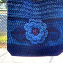 Marine Royal Blue Flower Artisan Crochet Imprimer