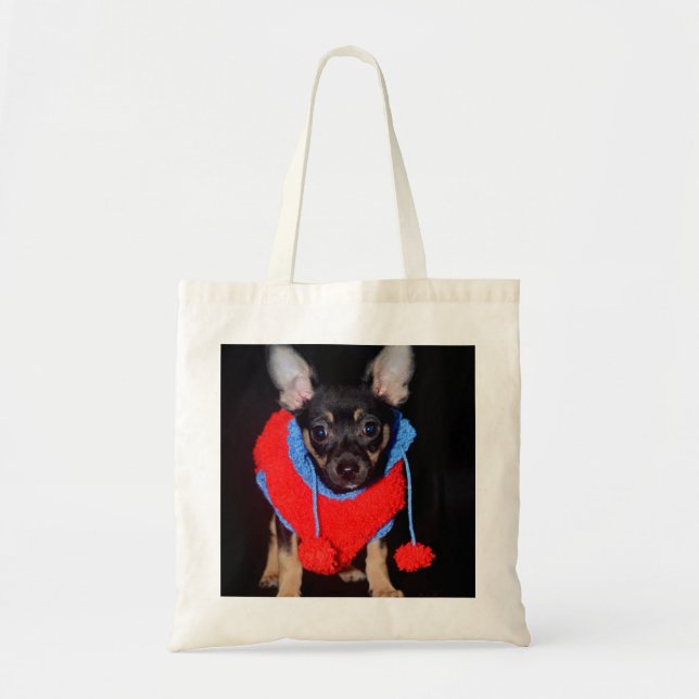Tote Bag Marionnette mignonne en laine rouge (Devant)