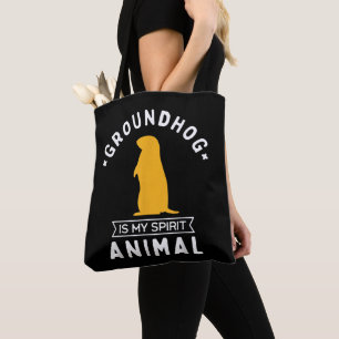 Tote Bag Marmotte est mon Animal Spirituel Drôle de Marmott