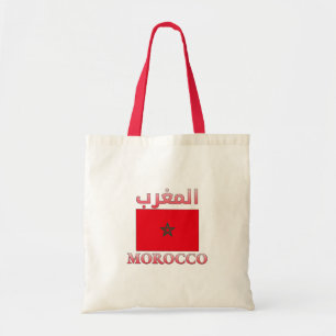 Tote Bag Maroc Drapeau Anglais et arabe WordArt