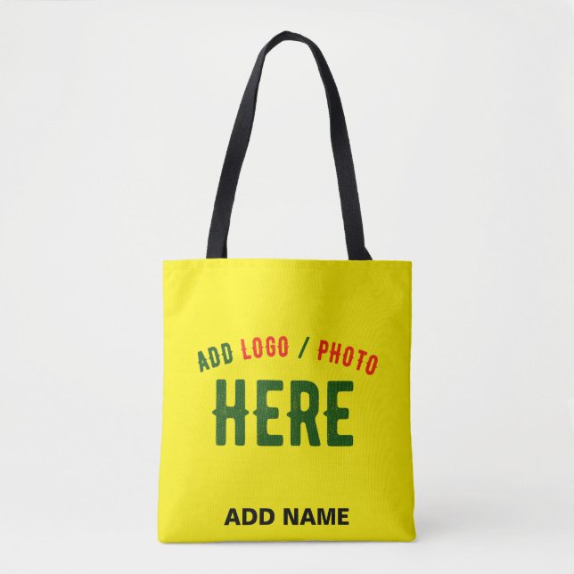 TOTE BAG MARQUE VÉRIFIÉE JAUNE CLAIR ET MODERNE (Devant)