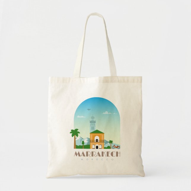 Tote Bag Marrakech ville Maroc Skyline (Devant)