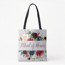 Marsala & Marine Floral Shabby Chic Maid of Honor