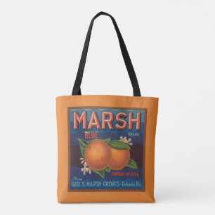 Tote Bag Marsh Brand Étiquette Citrus vintage