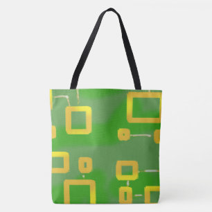 Tote Bag Martien vert géométrique