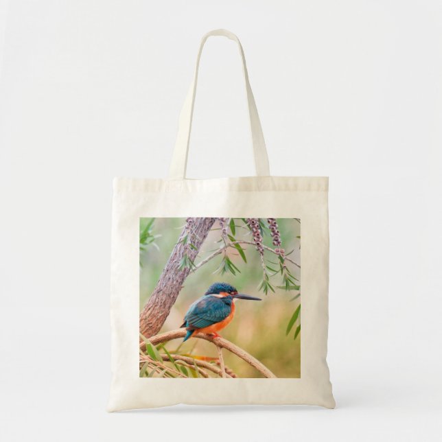 Tote Bag Martin-pêcheur été perché sur la branche (Devant)