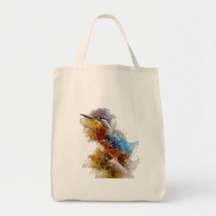 Tote Bag Martin pêcheur petit oiseau seul sur perché