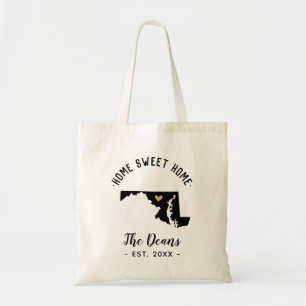 Tote Bag Maryland Home Sweet Home Famille Monogramme