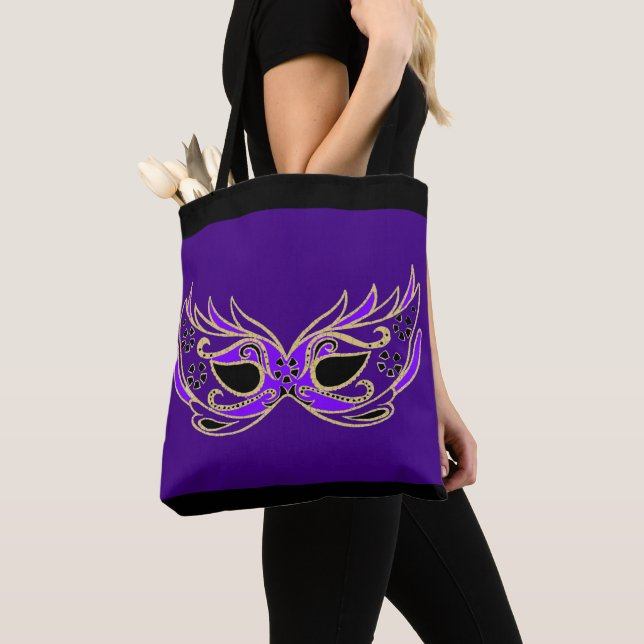 Tote Bag Masque de Mascarade Violet (De près)