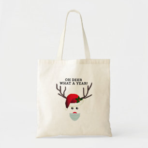 Tote Bag Masque Visage De Noël Drôle Rouge Renard Nez