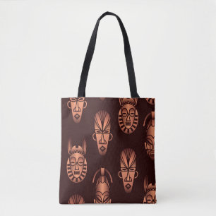 Tote Bag Masques africains ethniques, arrière - plans noirs