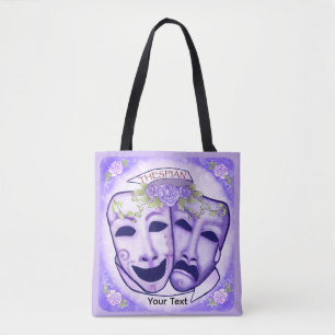 Tote Bag Masques d'acteur violets