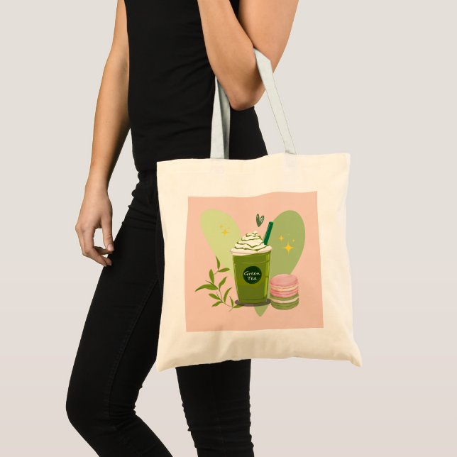 Tote Bag Matcha et Macarons (Devant (produit))