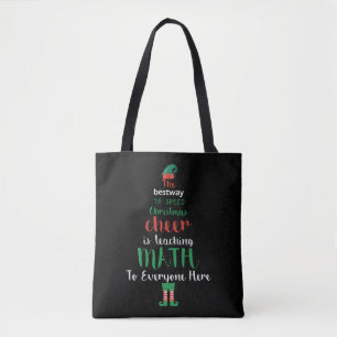 Tote Bag Math Enseignant Christmas Elf Cadeau design