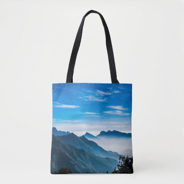 Tote Bag Matin Montagnes Mist Paysage (Devant)
