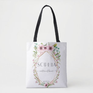 Tote Bag Matron d'honneur Plutôt rose Fleurs d'anémones