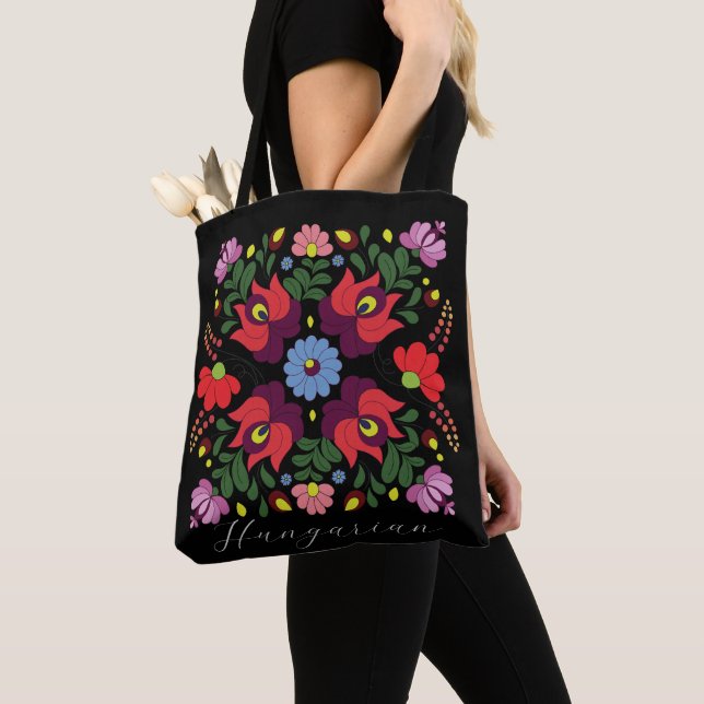 Tote Bag Matyo Hongrois Folk Nom personnalisé (De près)