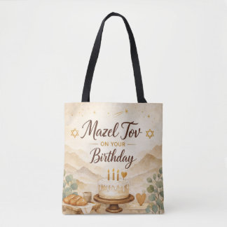 Tote Bag Mazel Tov on Your Birthday - Jewish Birthday Gift
