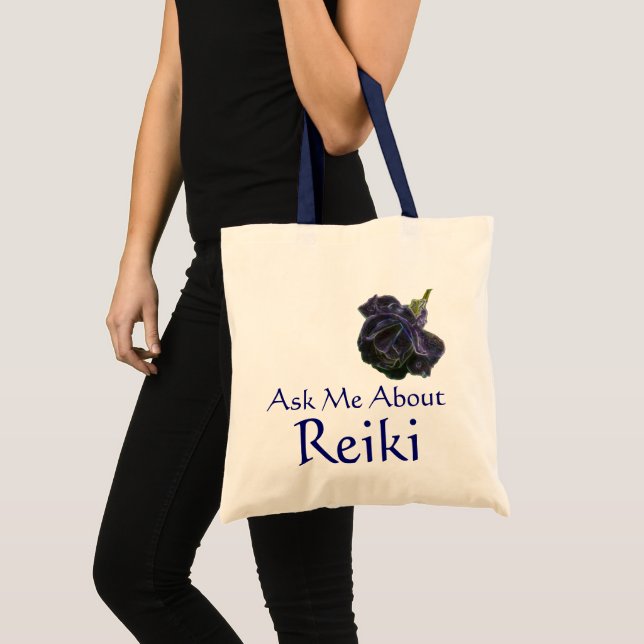 Tote Bag Me demander à propos de Reiki Purple Rose (Devant (produit))